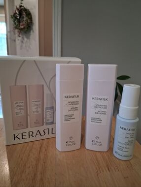 NEW Kerasilk Nourished Smooth Hair Care Set (Shampoo, Conditioner + Balm)